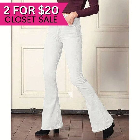 Boyish Womens White High Waisted Flare Bell Bottom Jeans‎ Size 27 Denim Kingsley - Picture 1 of 16